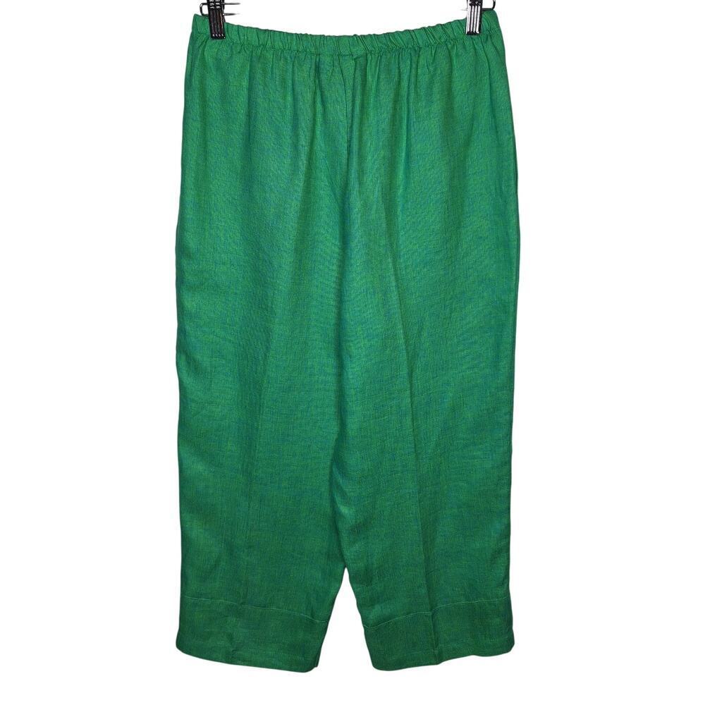 Holte Linen Lantern Pant Small Wide Leg High Rise Pull On Crop Lagenlook Boho